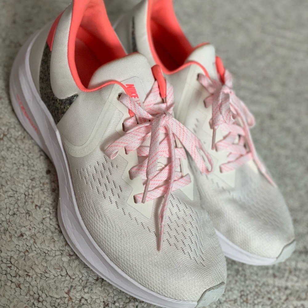 Nike White Sneakers with Breathable Knit Upper